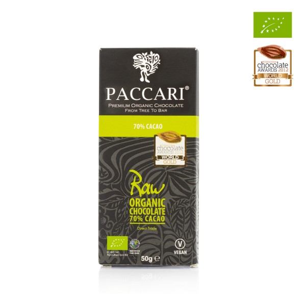 Paccari - Dunkle Bio-Schokolade aus 70% Roh-Kakao