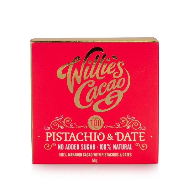 Willie`s Cacao - 100% mit Pistazien und Datteln