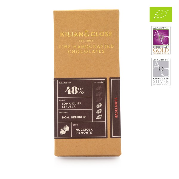 Kilian & Close - vegane Bio-Haselnuss Schokolade