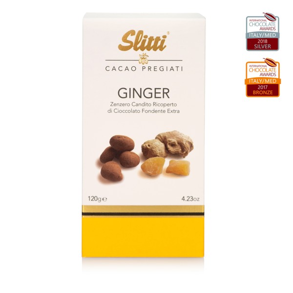 Slitti – Ingwer-Dragées mit dunkler Schokolade