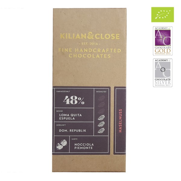 Kilian &amp; Close - Bio Kokosmilch-Schokolade mit Haselnüssen
