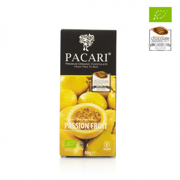 Pacari - Dunkle Bio-Schokolade mit Passionsfrucht