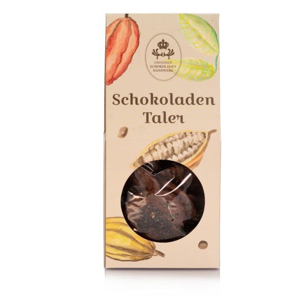 Dresdner Handwerk - Dunkler Schokoladentaler mit schwarzem Sesam & Sesam