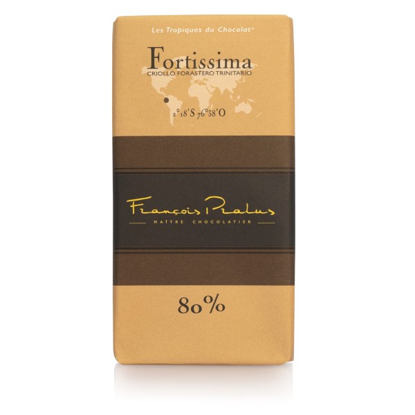 François Pralus - Dunkle Schokolade 80% Criollo-, Forastero- und Trinitario-Kak