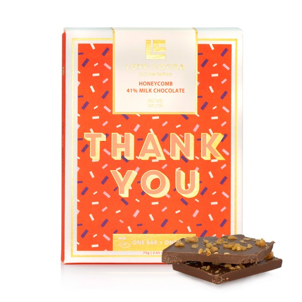 Love Cocoa - Vollmilchschokolade "Thank You" mit Bienenwaben