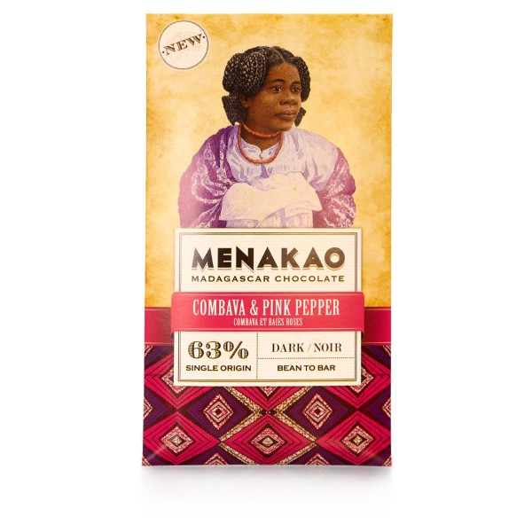 Menakao - Combava-Rosa Pfeffer Schokolade 63%