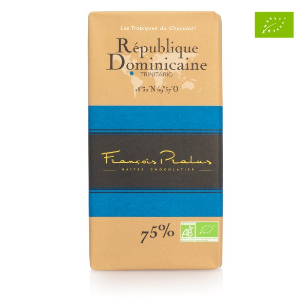 François Pralus - Dunkle Schokolade 75% Trinitario-Kakao aus der Dom. Rep.