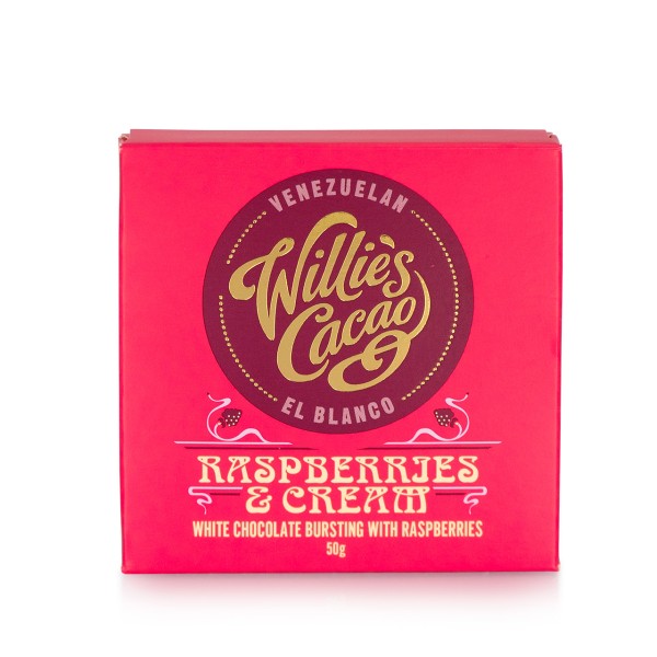 Willie`s Cacao - Weiße Schokolade mit Himbeeren