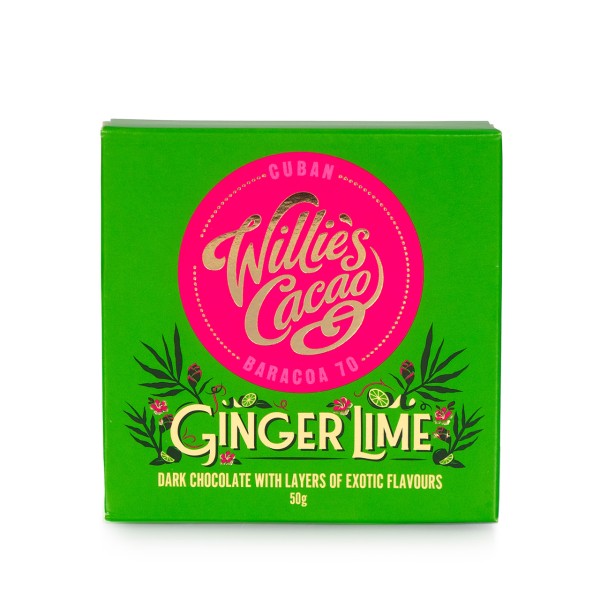 Willie`s Cacao - Dunkle Schokolade mit Ingwer & Limette