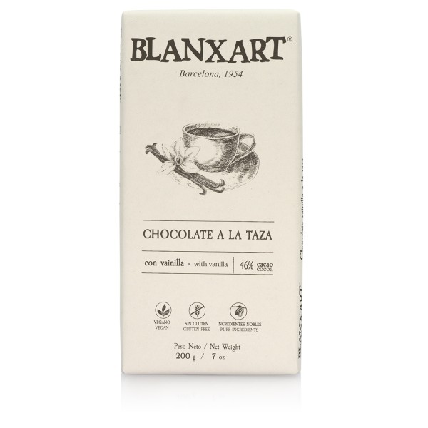 Blanxart - Trinkschokolade 46 % Kakao mit Vanille in Tafelform
