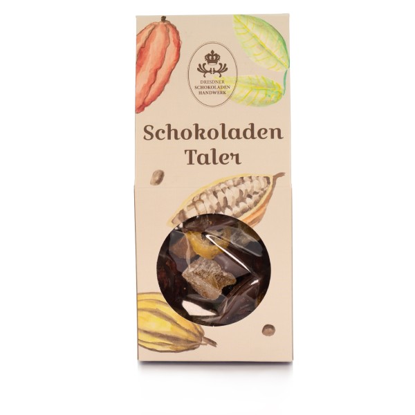 Dresdner Handwerk - Dunkler Schokoladentaler mit Ingwer, Kumquat & Cranberry