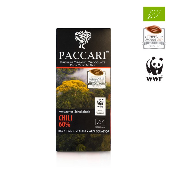 Paccari - Dunkle Bio-Schokolade mit Chili